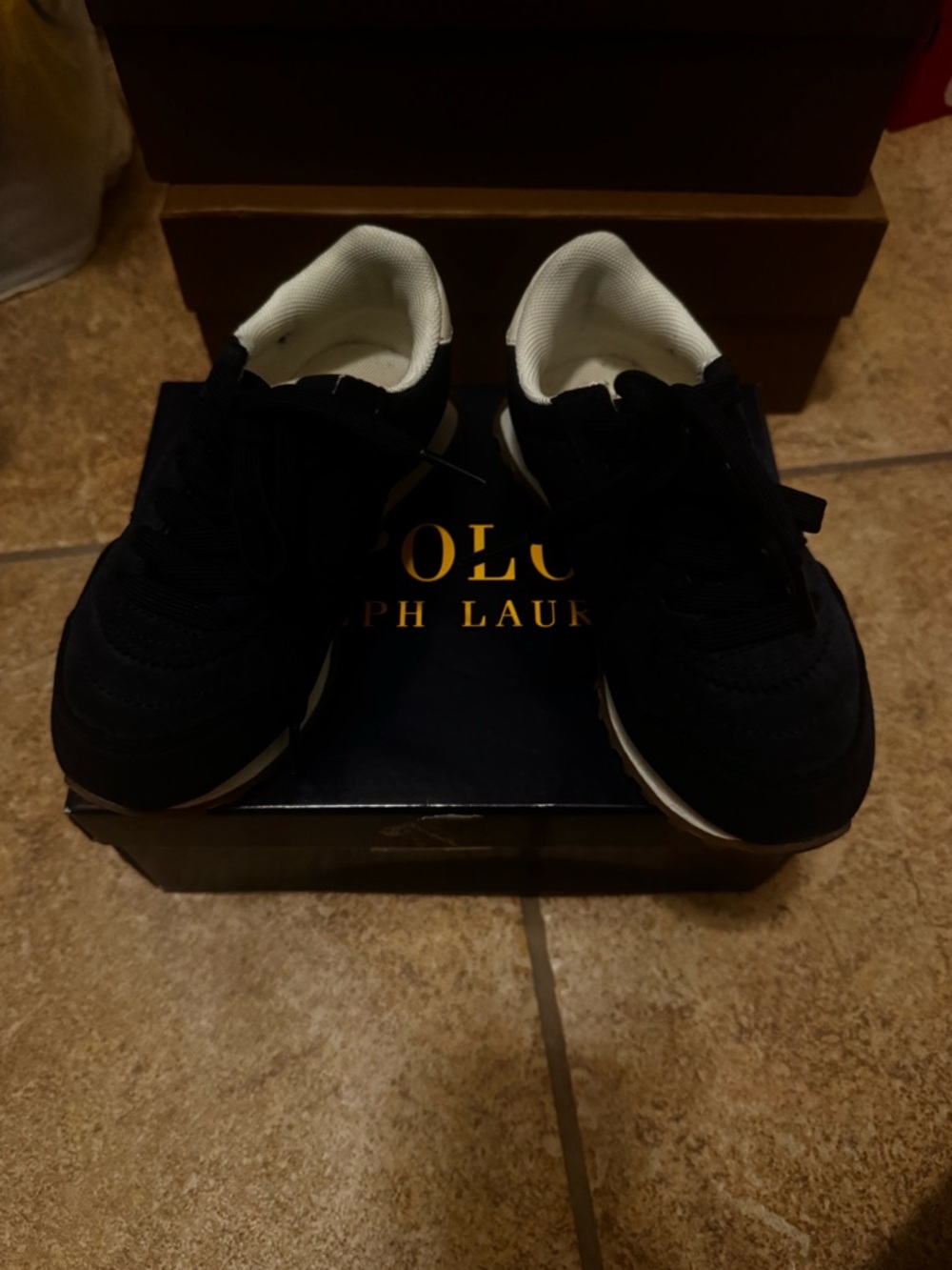 Ralph Lauren Black and White Low-Top Sneakers